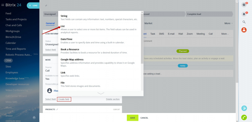 Screenshot of the call card