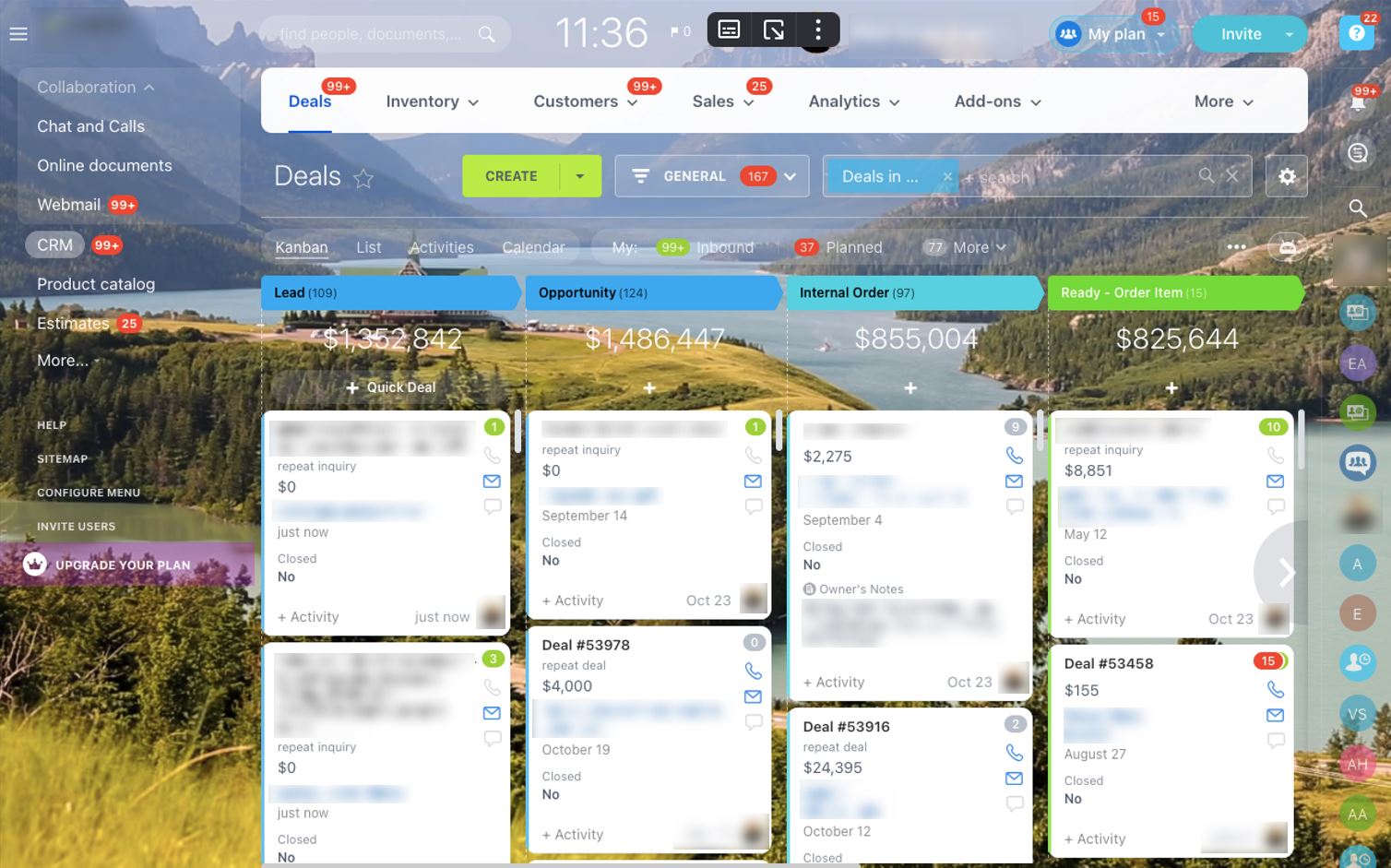 Sales pipeline. Part of the deals is in Herbew.