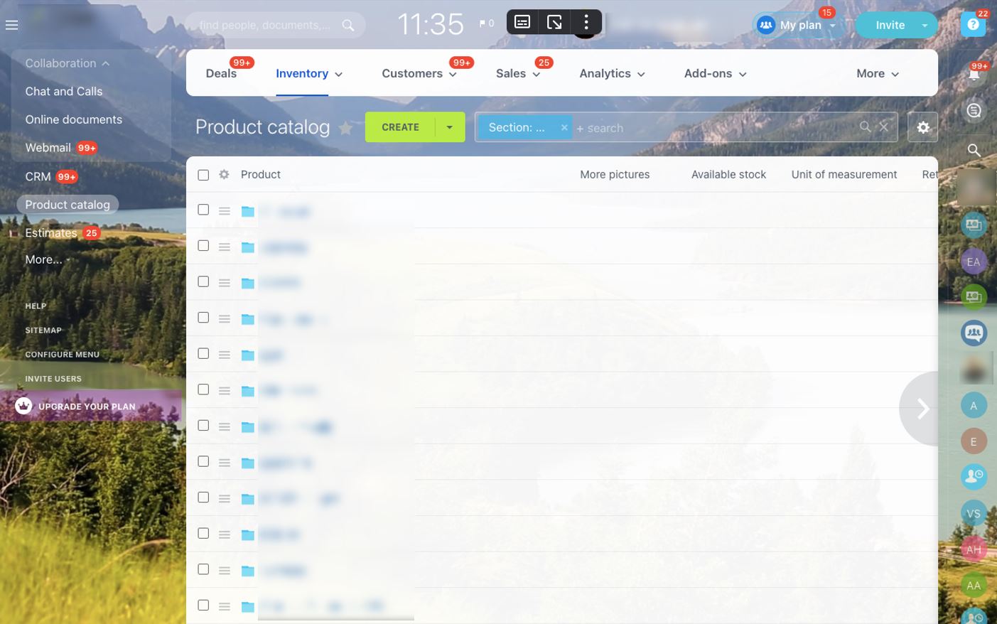 Uploaded (imported) product catalog from another system to Bitrix24.